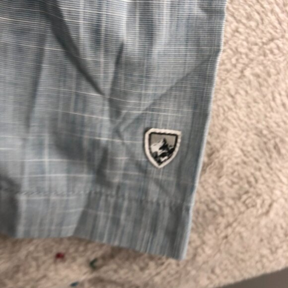 Kühl Men Shirt Size XXL Short Sleeve Button Up Blue Classic Casual Travel Pocket - Picture 9 of 13